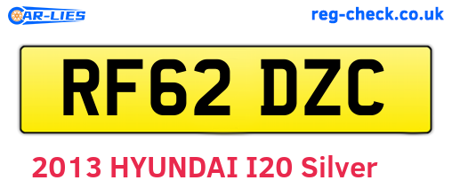 RF62DZC are the vehicle registration plates.