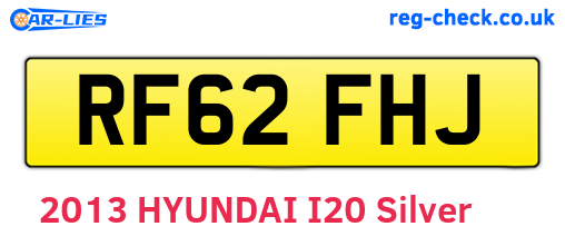 RF62FHJ are the vehicle registration plates.