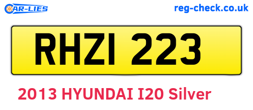 RHZ1223 are the vehicle registration plates.