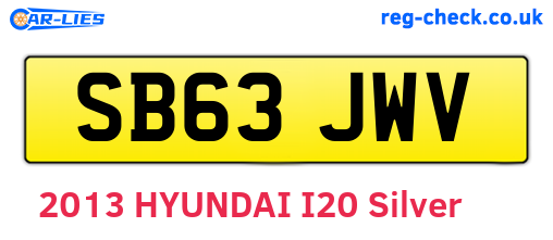 SB63JWV are the vehicle registration plates.