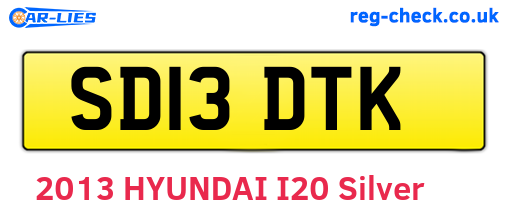 SD13DTK are the vehicle registration plates.