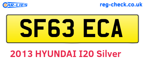 SF63ECA are the vehicle registration plates.