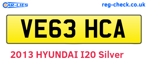 VE63HCA are the vehicle registration plates.
