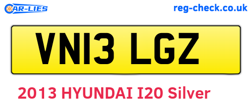 VN13LGZ are the vehicle registration plates.