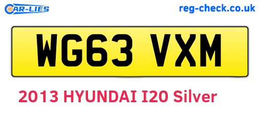 WG63VXM are the vehicle registration plates.