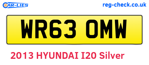 WR63OMW are the vehicle registration plates.