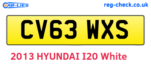CV63WXS are the vehicle registration plates.