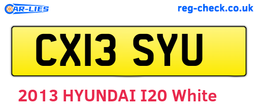 CX13SYU are the vehicle registration plates.