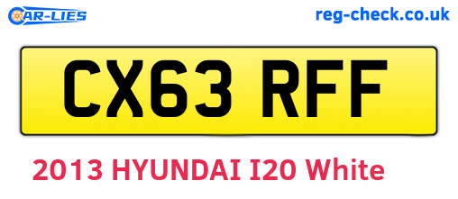 CX63RFF are the vehicle registration plates.