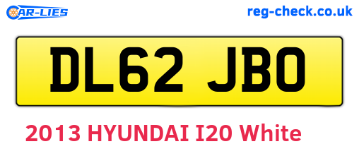 DL62JBO are the vehicle registration plates.