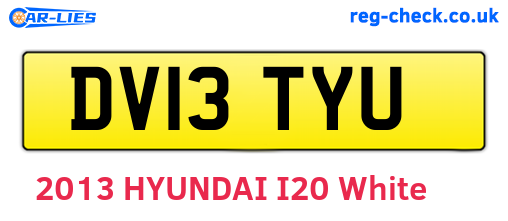 DV13TYU are the vehicle registration plates.