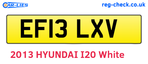 EF13LXV are the vehicle registration plates.
