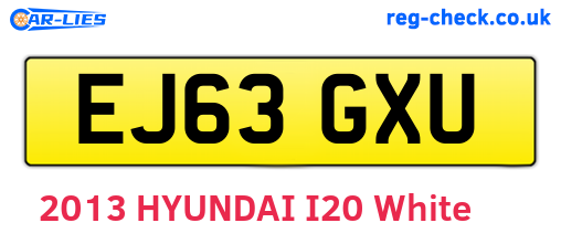 EJ63GXU are the vehicle registration plates.