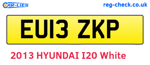 EU13ZKP are the vehicle registration plates.