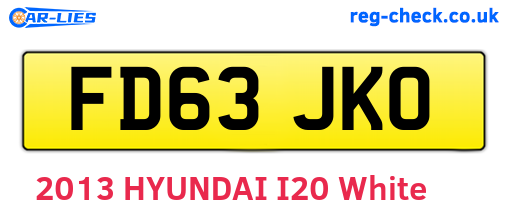 FD63JKO are the vehicle registration plates.