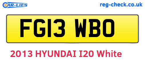 FG13WBO are the vehicle registration plates.