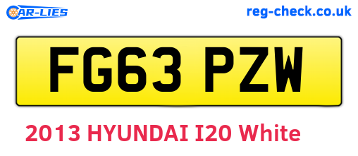 FG63PZW are the vehicle registration plates.