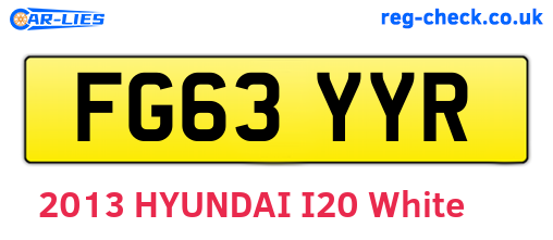 FG63YYR are the vehicle registration plates.