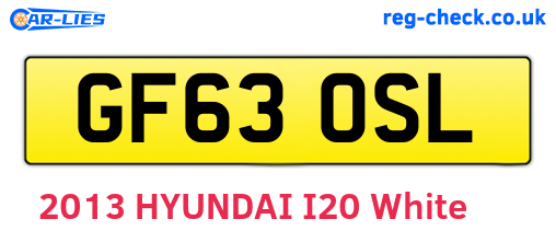GF63OSL are the vehicle registration plates.