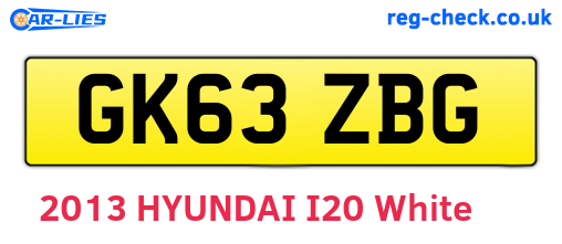 GK63ZBG are the vehicle registration plates.