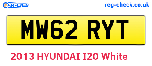 MW62RYT are the vehicle registration plates.