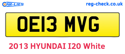 OE13MVG are the vehicle registration plates.