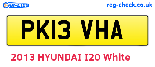 PK13VHA are the vehicle registration plates.