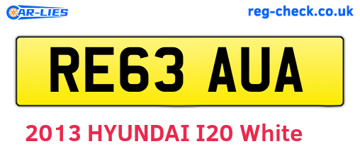 RE63AUA are the vehicle registration plates.