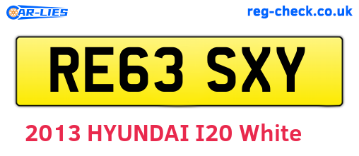 RE63SXY are the vehicle registration plates.