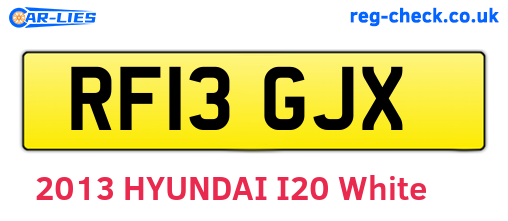RF13GJX are the vehicle registration plates.