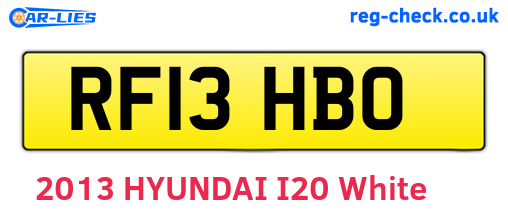RF13HBO are the vehicle registration plates.