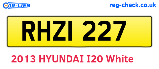 RHZ1227 are the vehicle registration plates.