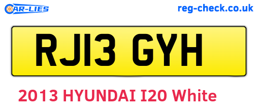 RJ13GYH are the vehicle registration plates.
