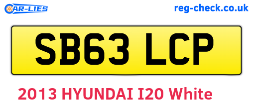 SB63LCP are the vehicle registration plates.