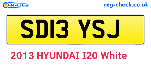 SD13YSJ are the vehicle registration plates.