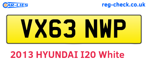 VX63NWP are the vehicle registration plates.