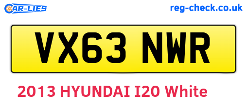 VX63NWR are the vehicle registration plates.
