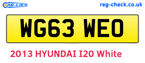 WG63WEO are the vehicle registration plates.