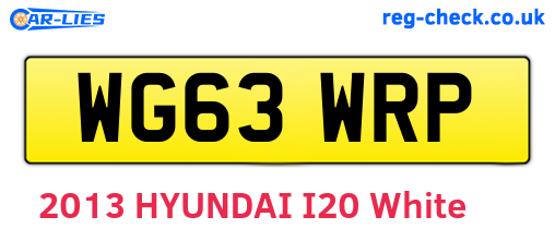 WG63WRP are the vehicle registration plates.