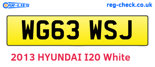 WG63WSJ are the vehicle registration plates.