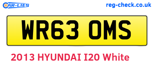 WR63OMS are the vehicle registration plates.