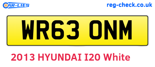 WR63ONM are the vehicle registration plates.