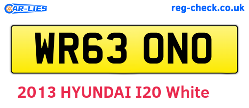 WR63ONO are the vehicle registration plates.