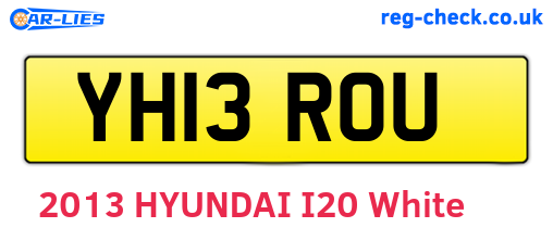 YH13ROU are the vehicle registration plates.