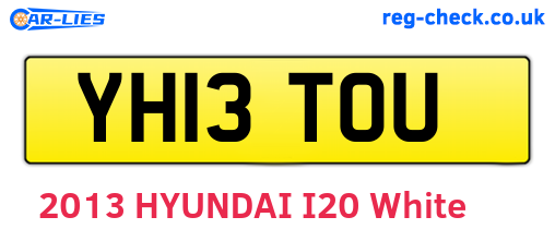 YH13TOU are the vehicle registration plates.