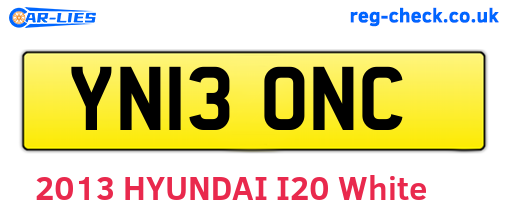 YN13ONC are the vehicle registration plates.
