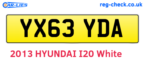 YX63YDA are the vehicle registration plates.