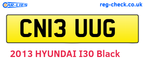 CN13UUG are the vehicle registration plates.