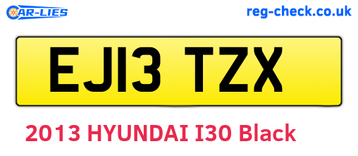 EJ13TZX are the vehicle registration plates.