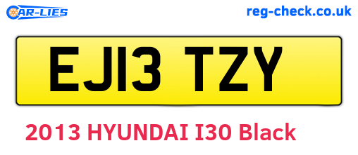 EJ13TZY are the vehicle registration plates.